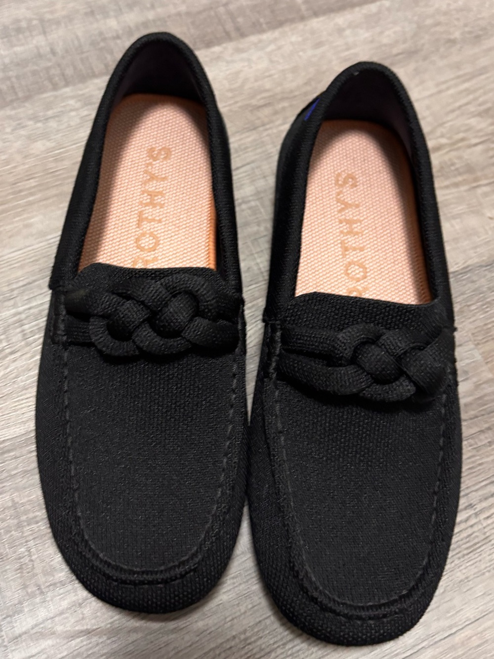 NEW Rothy's Black Braided-Detail Women's Loafers